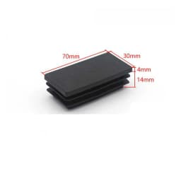15~100mm Black Rectangular Steel Pipe Plug Plastic Furniture Leg Anti Slip Feet Protector Pad Tube Blanking End Cap Inserts Bung