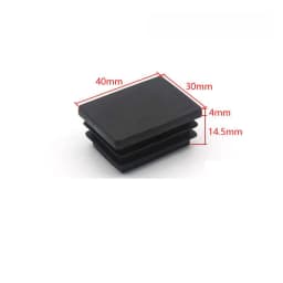 15~100mm Black Rectangular Steel Pipe Plug Plastic Furniture Leg Anti Slip Feet Protector Pad Tube Blanking End Cap Inserts Bung