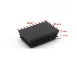 15~100mm Black Rectangular Steel Pipe Plug Plastic Furniture Leg Anti Slip Feet Protector Pad Tube Blanking End Cap Inserts Bung