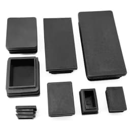 15~100mm Black Rectangular Steel Pipe Plug Plastic Furniture Leg Anti Slip Feet Protector Pad Tube Blanking End Cap Inserts Bung