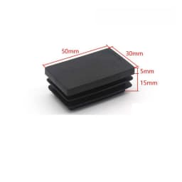 15~100mm Black Rectangular Steel Pipe Plug Plastic Furniture Leg Anti Slip Feet Protector Pad Tube Blanking End Cap Inserts Bung
