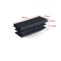 15~100mm Black Rectangular Steel Pipe Plug Plastic Furniture Leg Anti Slip Feet Protector Pad Tube Blanking End Cap Inserts Bung