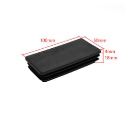 15~100mm Black Rectangular Steel Pipe Plug Plastic Furniture Leg Anti Slip Feet Protector Pad Tube Blanking End Cap Inserts Bung