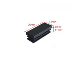 15~100mm Black Rectangular Steel Pipe Plug Plastic Furniture Leg Anti Slip Feet Protector Pad Tube Blanking End Cap Inserts Bung