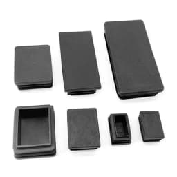 15~100mm Black Rectangular Steel Pipe Plug Plastic Furniture Leg Anti Slip Feet Protector Pad Tube Blanking End Cap Inserts Bung