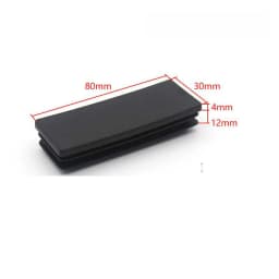 15~100mm Black Rectangular Steel Pipe Plug Plastic Furniture Leg Anti Slip Feet Protector Pad Tube Blanking End Cap Inserts Bung