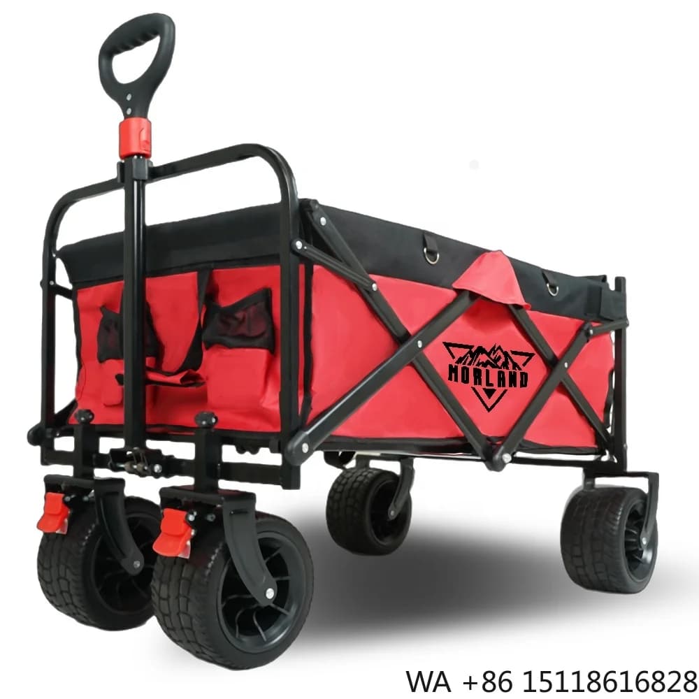 Vagon Plegable Foldable Beach Picnic Heavy Duty Collapsible Folding Wagon Garden Cart Trolley Camping Cart