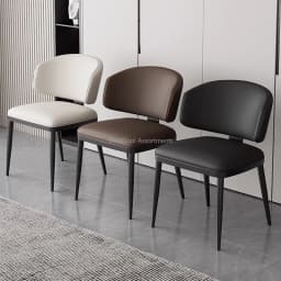 2026 New Italian Minimalist Light Luxury Dining Chair Padded Backrest Upholstered Side Chair For Home Dining Cafe