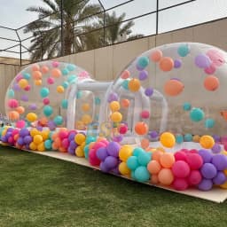 Thickened PVC connected bubble house, popular transparent ball pit, children's birthday party inflatable play toy
