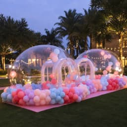 Thickened PVC connected bubble house, popular transparent ball pit, children's birthday party inflatable play toy