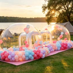 Thickened PVC connected bubble house, popular transparent ball pit, children's birthday party inflatable play toy