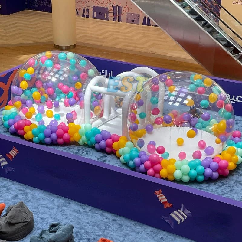 Thickened PVC connected bubble house, popular transparent ball pit, children's birthday party inflatable play toy