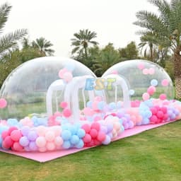 Thickened PVC connected bubble house, popular transparent ball pit, children's birthday party inflatable play toy
