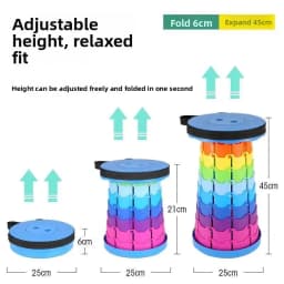 Outdoor Portable Rainbow Folding Chair - Adjustable Bench - Fishing Chair - Train Extendable Stool Outdoor Chair Folding Chair
