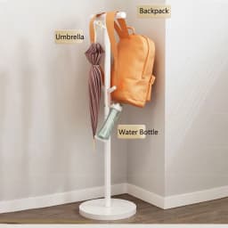Freestanding Metal Coat Rack Heavy Duty Backpack Holder Floor Garment Hat Umbrella Organizer for Entryway Bedroom