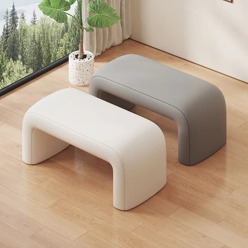 Minimalist style entrance shoe changing station, changing room fitting room, low stool, bench, anti cat scratch