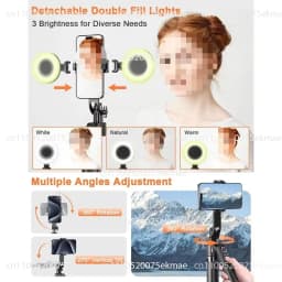 Video Blog Kit Face Tracking Tripod, Light Ray Microphone, Wireless Microphone, Remote Control
