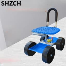 Multi-Functional Farm Stool Portable Trimming Cart Height Adjustable Chair Field Seat for Gardening 360° Rotatable Farming Bench