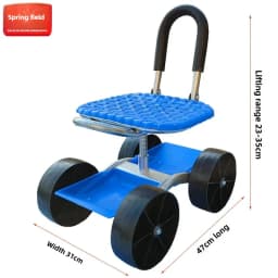 Multi-Functional Farm Stool Portable Trimming Cart Height Adjustable Chair Field Seat for Gardening 360° Rotatable Farming Bench