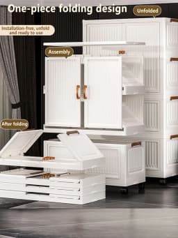 Installation Free Baby Wardrobe Foldableing Storage Cabinet Multi Layer Children's Small Wardrobe Home Clothes Storage Box Stora