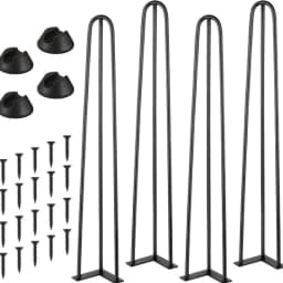 4PCS Black Metal Table Legs, Heavy-Duty Iron Support Feet for Coffee Table Desk Sofa TV Cabinet,Replacement Legs with Screws