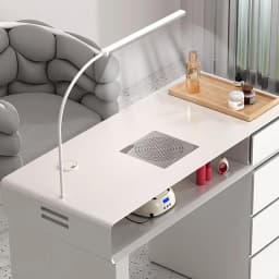 Luxury Classic Nail Table With Light Modern Marble Top Nordic Nail Desk European Aesthetic Table Manucure Nail Salon Furniture