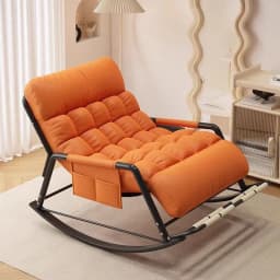 Double Rocking Chair Adults Casual Sleeping for Home Use, Nap Lounge Chair Balcony Living Room Lazy Person Leisure Chair