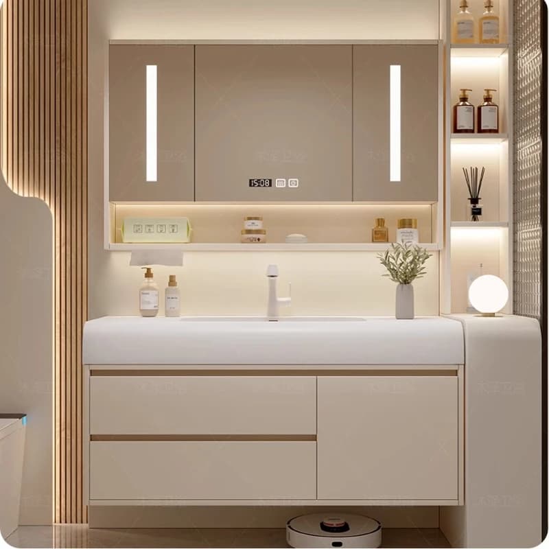 Vanity with Sink Shelves Sink Under Cabinet Bathroom Bathroom Sets Full Set Furniture Comfortable with Drawers Storage Cabinet