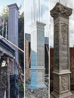 Roman Column Head Mold Gate Villa Wall Square Head Cap Cement Column Cap Square Decoration Press