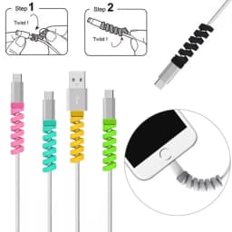 5/10/20/50pcs Cable Protector Silicon Data Cable Spiral Winder Wire Cord Organizer Cover For iPhone Phone USB Charger Cable Cord
