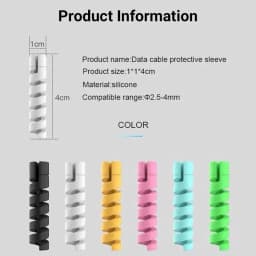 5/10/20/50pcs Cable Protector Silicon Data Cable Spiral Winder Wire Cord Organizer Cover For iPhone Phone USB Charger Cable Cord