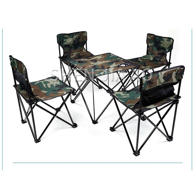 Outdoor Folding Table And Chair Set Portable Picnic Table And Chairs 5pcs/ Set Field Folding Table And Chairs