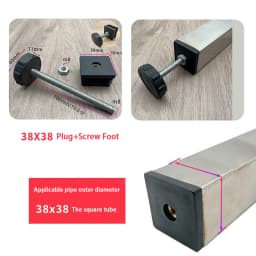 1-10Pcs Table Leg Plug With Nut and Adjustable Feet M8/M0x50/100mm Black Square/Round Furniture Rack Height Adjustable Foot Cup