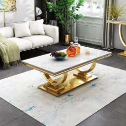 Modern Luxury MARBLE Tea Table Stainless Steel Center Coffee Table Sets for Home Villa Outdoor Bedroom