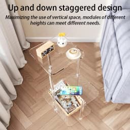 Transparent Acrylic Coffee Table Modern Sofa Beside Corner Tables Simple Living Room Side Table Portable Bedroom Storage Rack
