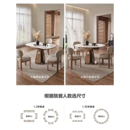 Solid wood dining table and chair combination medium and ancient style high-end small apartment foldable retractable round