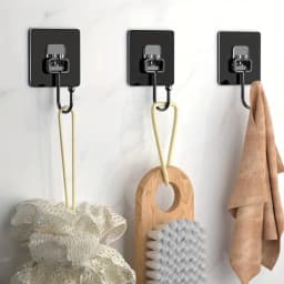 5-20 Pcs Self Adhesive Hooks Rotating Waterproof Strong Hook Holder Wall Door Storage Hanging Hooks Kitchen Bathroom Organizer