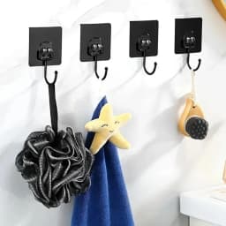 5-20 Pcs Self Adhesive Hooks Rotating Waterproof Strong Hook Holder Wall Door Storage Hanging Hooks Kitchen Bathroom Organizer