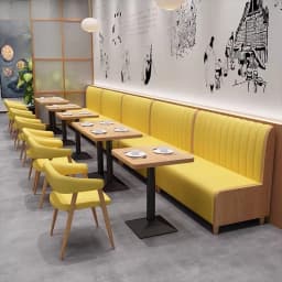Cafe Coffee Shop Wood Wooden Restaurant Sofa Set Chair and Table Booth Seating Furniture for Coffee Shop