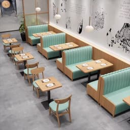 Cafe Coffee Shop Wood Wooden Restaurant Sofa Set Chair and Table Booth Seating Furniture for Coffee Shop