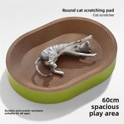 FTGT NEW , Shedding-Free Oval Cat Scratching Board with Integrated Cat Bed, Summer Cat Nest, and Scratching Pan Cats.