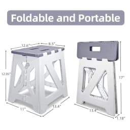 Foldable Step Stool,12.9" Tall Up to 300 Lb Sturdy Plastic Folding Step Stool, Portable Small, Compact Folding Stool