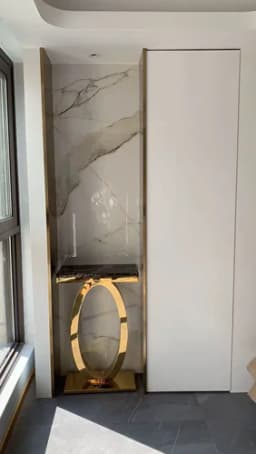 Entrance hall, entrance desk stainless steel wall table modern, simple  luxurious, and narrow aisle