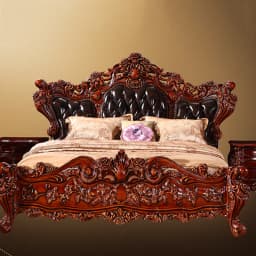 Beauty Simple Bed Leather Princess Adult Aesthetics Design Square Bed Queen Sleeping Modern Ergonomic Muebles Unique Furniture