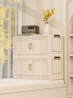 Thickened MultiFunctional Storage Cabinet with Double Doors for Home Living Room Multiple Layers Room Organizer for Miscellaneou