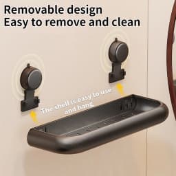 Suction Cup Bathroom Towel Rack Space Aluminum Wall-Mounted Minimalist Multi-Functional Storage Shelf No Drilling Required