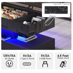 Z High Glossy LED Coffee Table For Living Room Center Table With Open Display Shelf & Large Storage Space White Coffee Table Hom