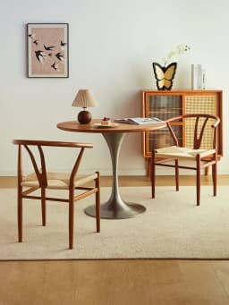 Retro Style Home Dining Table Office Tea Chair Iron Thick Back Chair Rope Chair High-end Armrest Armchair