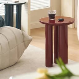 Retro Modern Round Side Table with Vintage Design for Small Spaces Easy Assembly Mid-Century Sofa Coffee Table for Living Room
