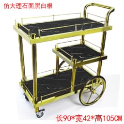 Cake Trolley Stainless Steel Dining Cart KTV Wine Hotel Service Tea Cart Three Layers, Snack Delivery Cart